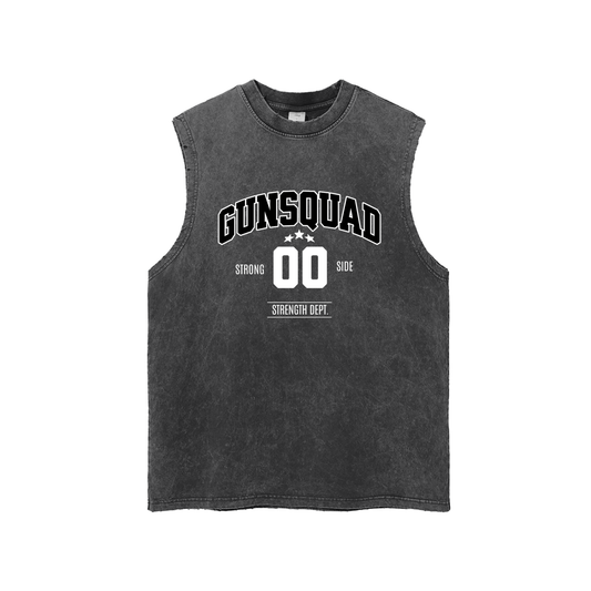 Snow Washed Frayed Hem Tank Top