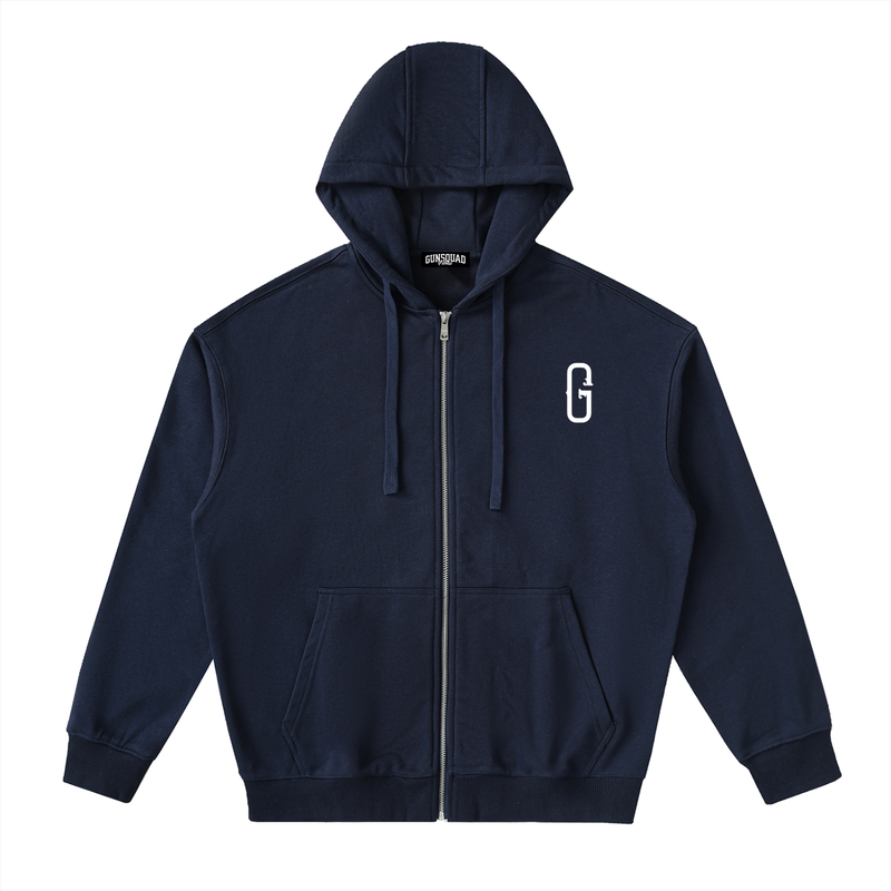 Drop-Shoulder Zip Up Hoodie