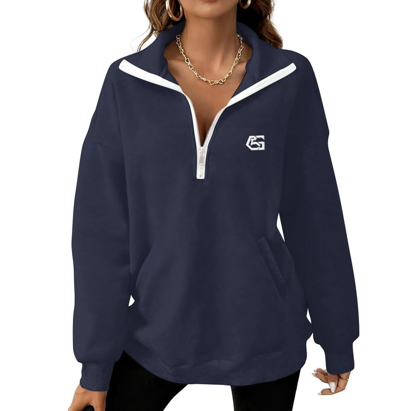 Women's Half-Zip Sweatshirt With Fleece|DTF