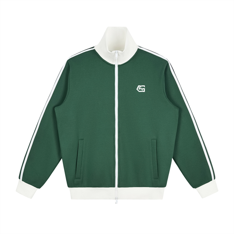 Contrast Side Stripe Fleece Track Jacket