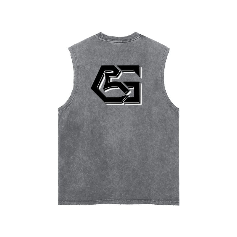 Snow Washed Frayed Hem Tank Top