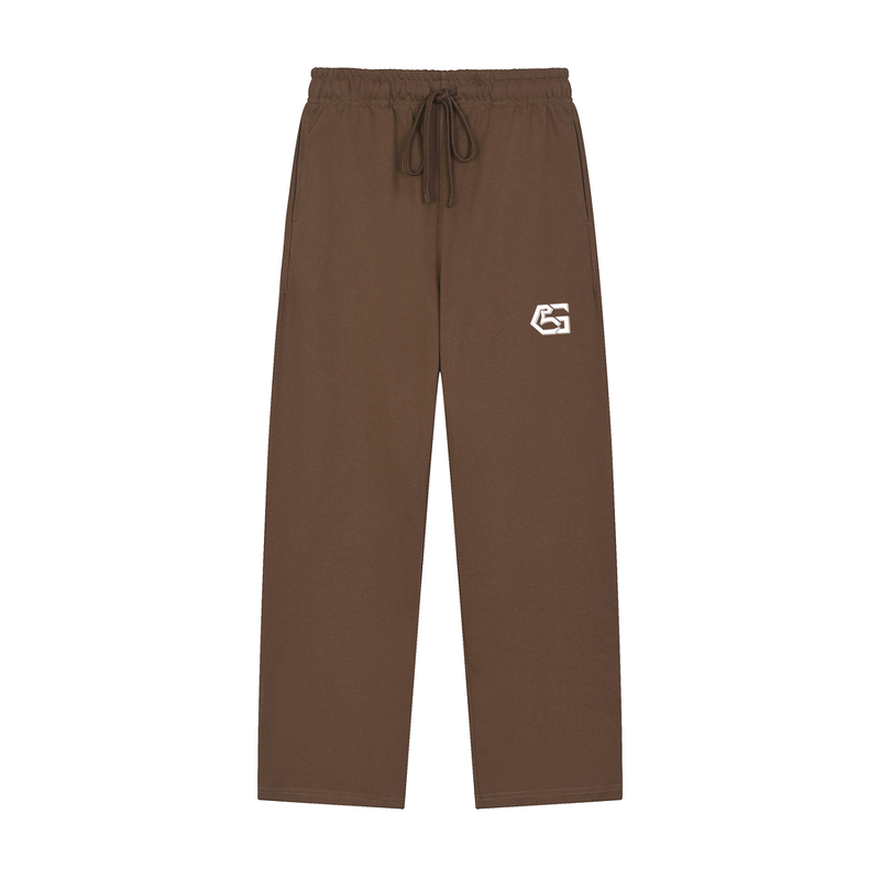 Solid Color Straight-Leg Sweatpants