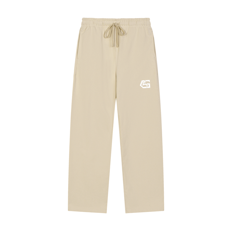 Solid Color Straight-Leg Sweatpants