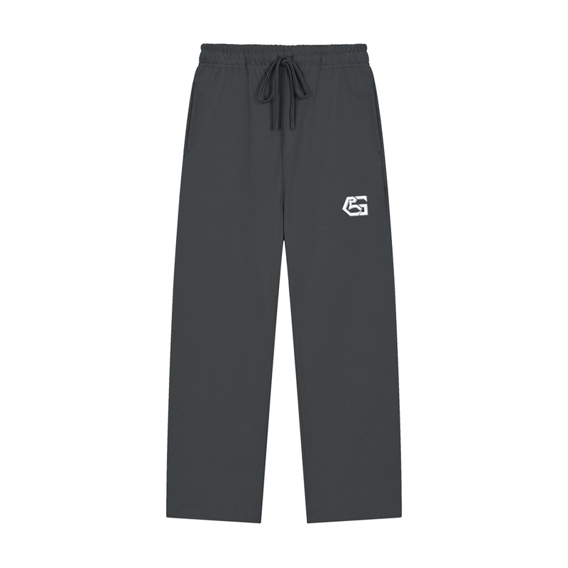 Solid Color Straight-Leg Sweatpants