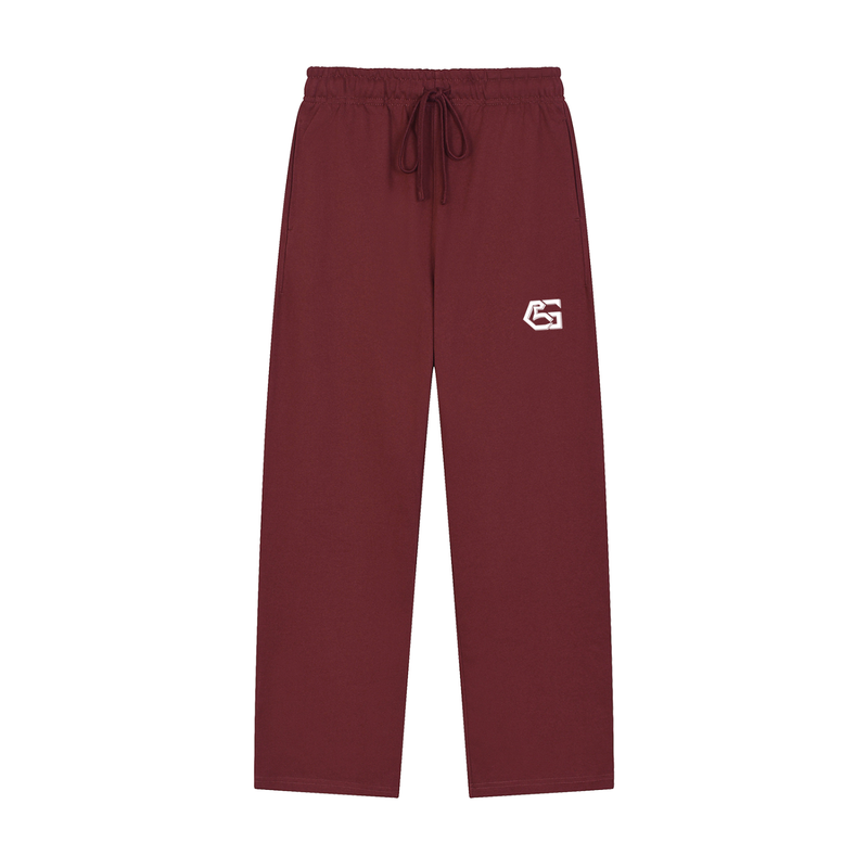 Solid Color Straight-Leg Sweatpants