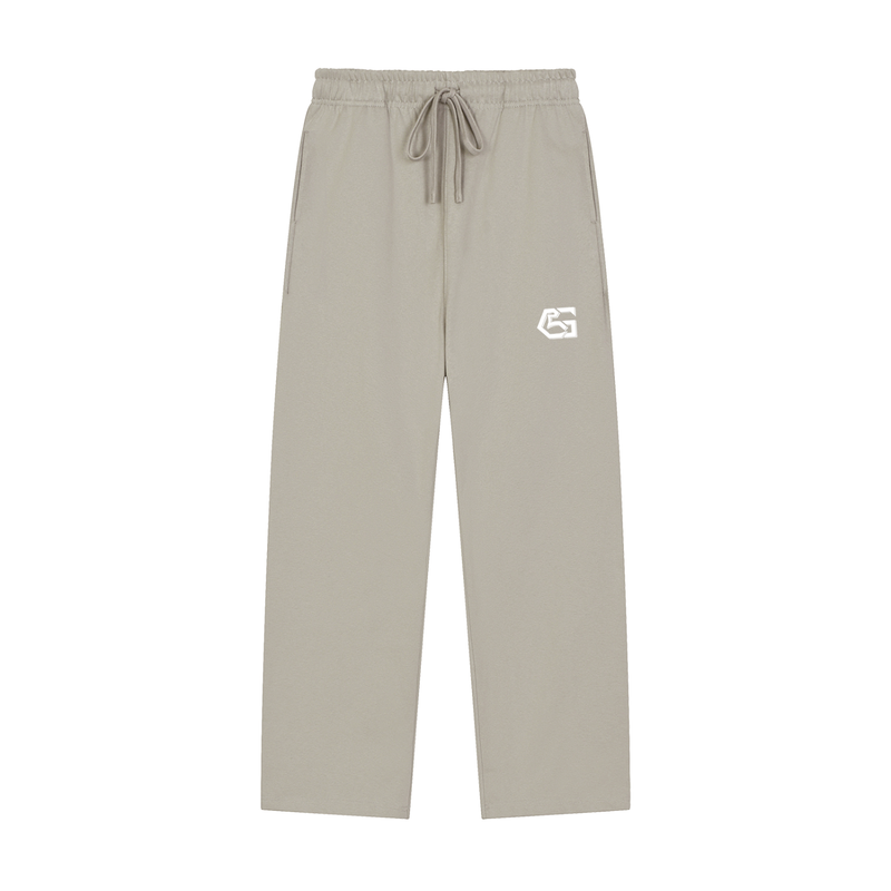 Solid Color Straight-Leg Sweatpants