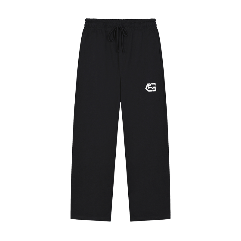 Solid Color Straight-Leg Sweatpants